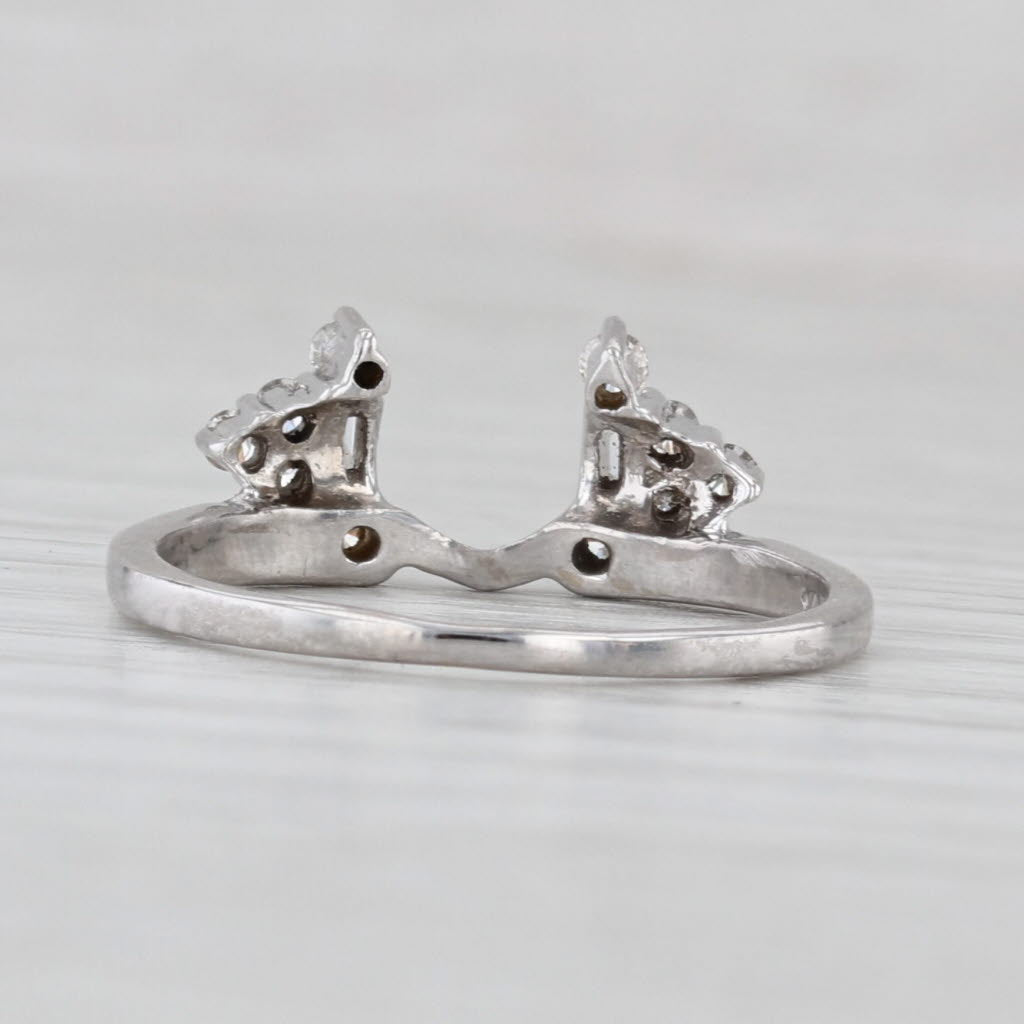 0.26ctw Diamond Ring Ehancer Guard Jacket 14k White Gold Wedding Band Size 6.5