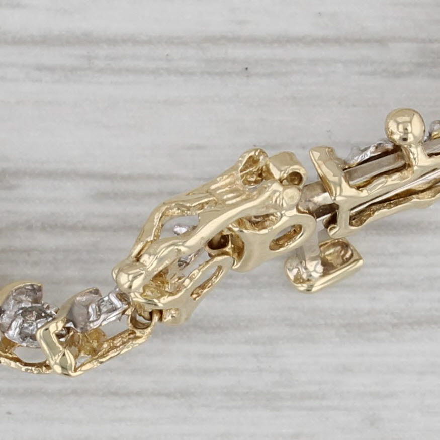 Gray 0.72ctw Diamond Tennis Bracelet 10k Yellow Gold 6.5" 4.1mm