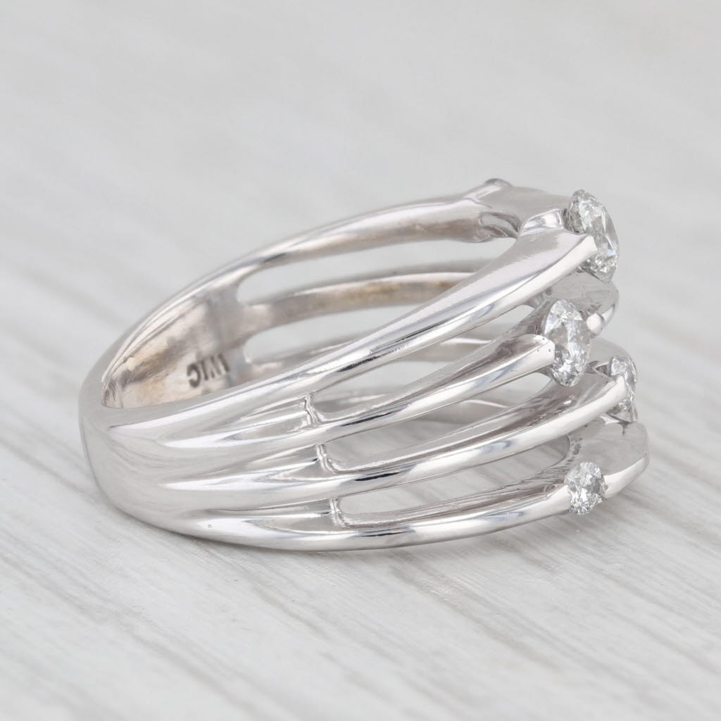 Light Gray 0.55ctw Diamond Orbit Ring 14k White Gold Size 5.25 Cocktail