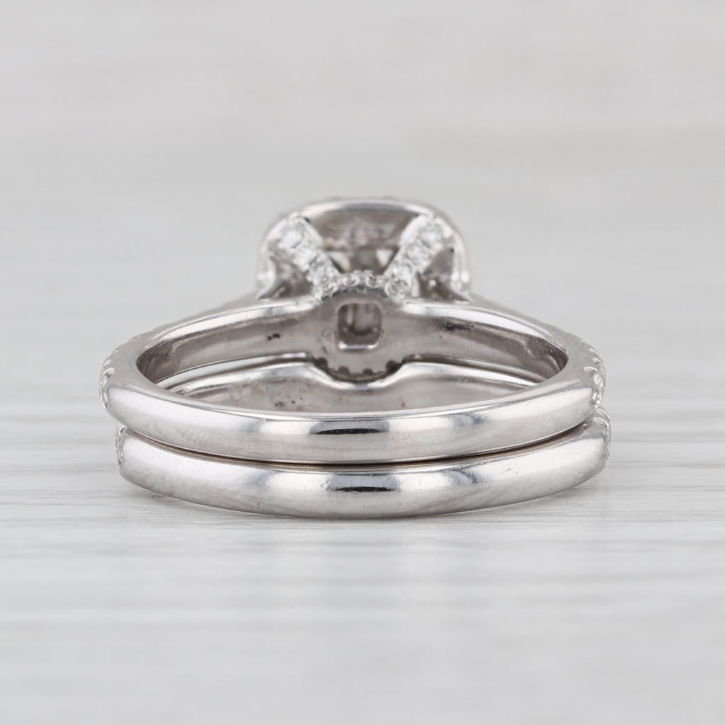 Neil Lane 1.51ctw Diamond Halo Engagement Ring Wedding Band Bridal Set 14k Gold