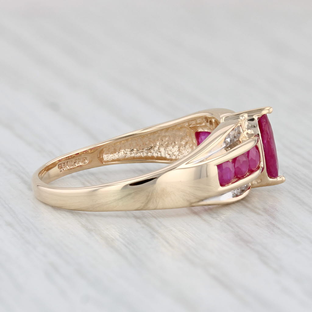 Light Gray 1.18ctw Marquise Ruby Diamond Ring 14k Yellow Gold Size 9