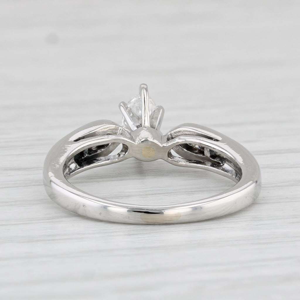 Light Gray 0.42ctw Marquise Diamond Engagement Ring Platinum Size 5.5
