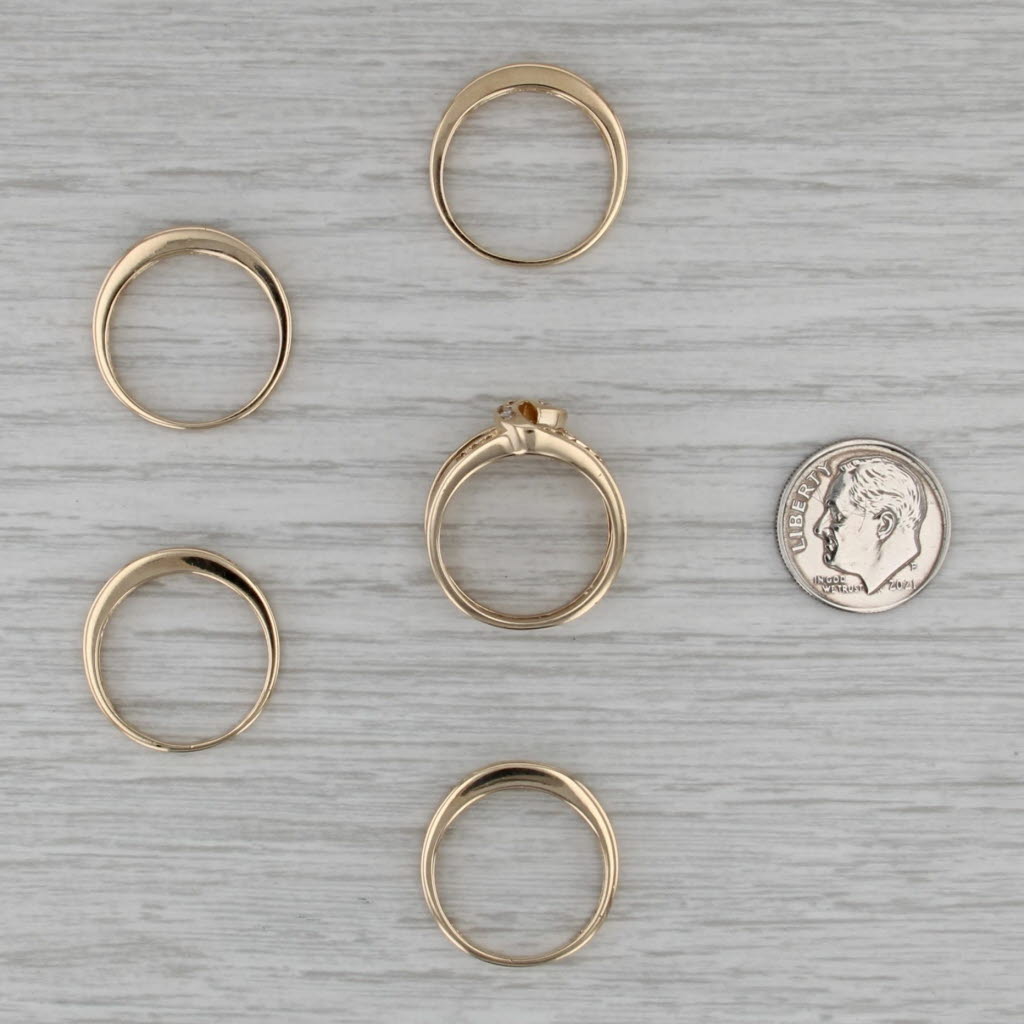 Interchangeable Ring Jacket Bands 10k Gold Diamond Emerald Sapphire Ruby Stack