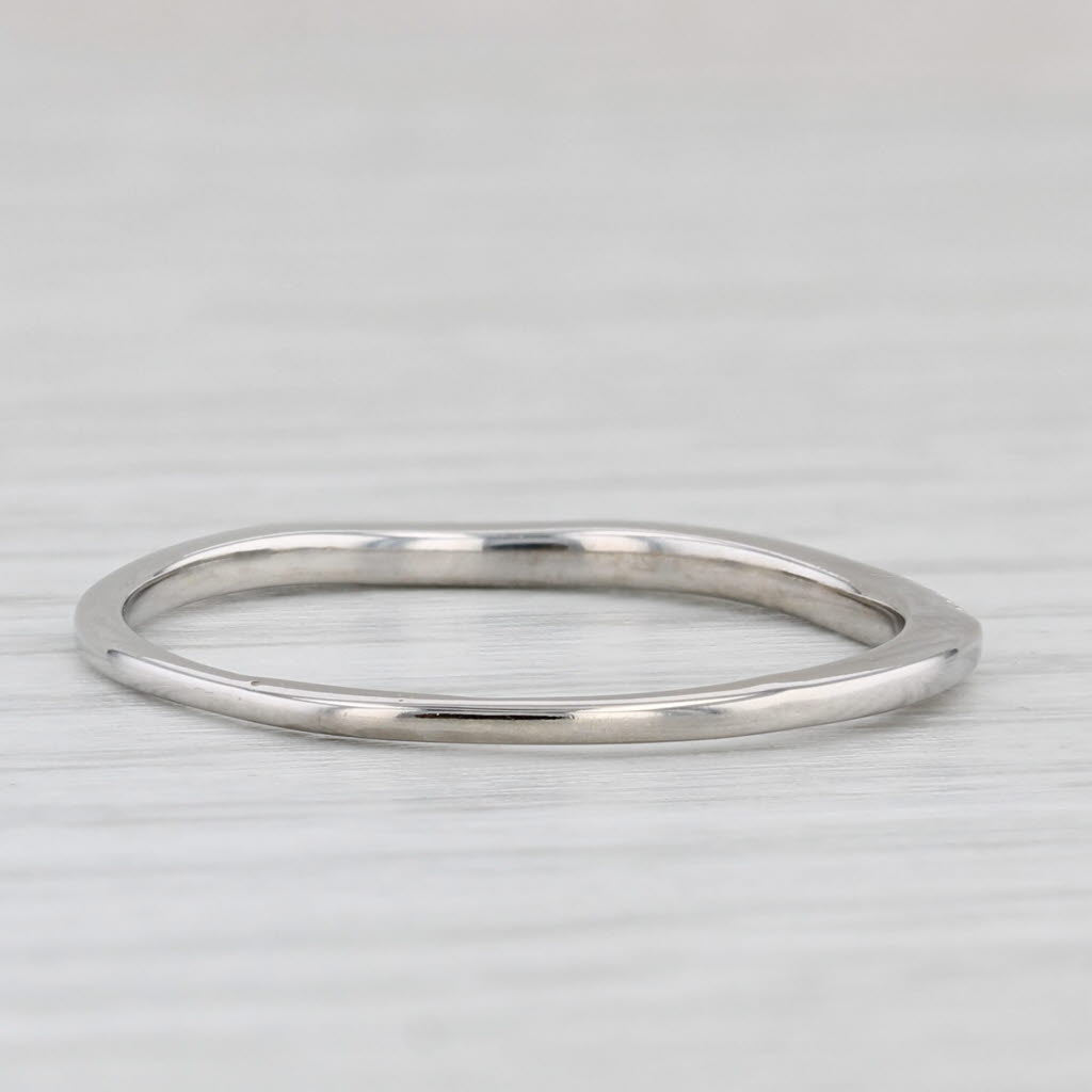 Light Gray Diamond Stackable Ring 14k White Gold Wedding Band Size 9