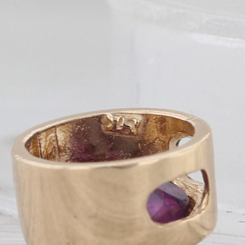 0.75ct Amethyst Solitaire Slide Charm Pendant 14k Yellow Gold