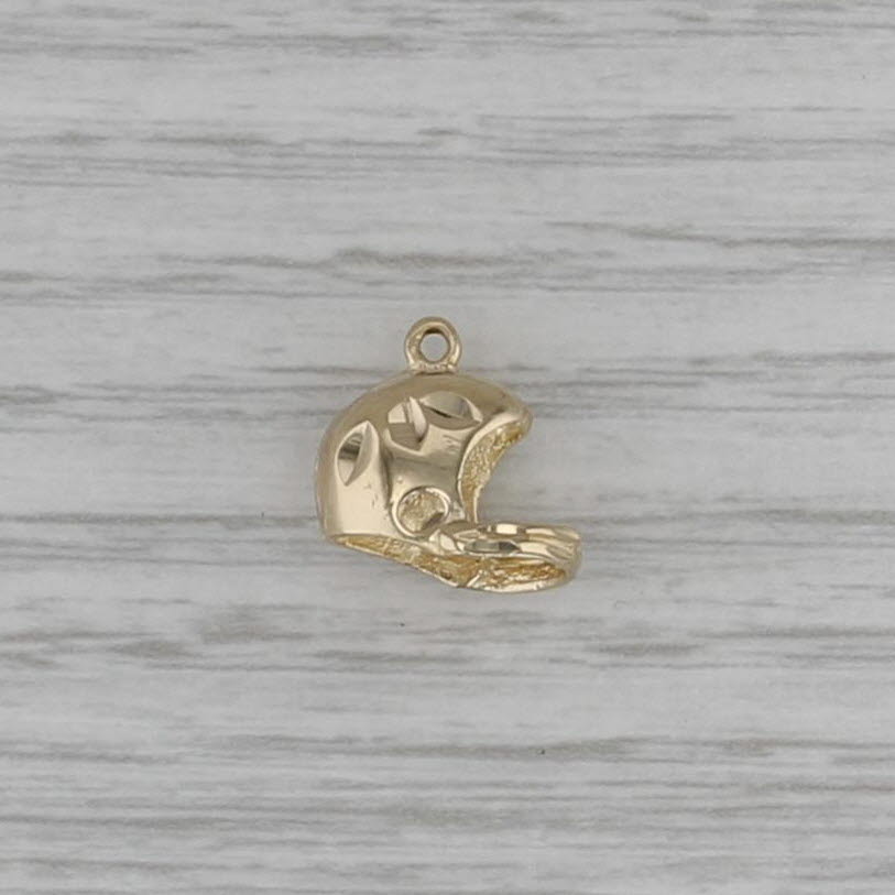 Football Helment Charm 14k Yellow Gold Sports Themed Pendant
