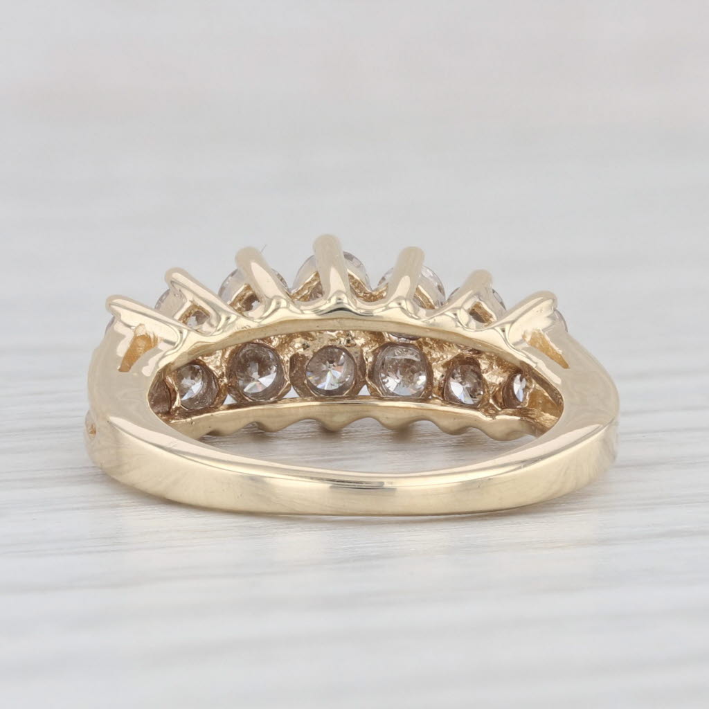 Light Gray 0.80ctw Tiered Diamond Ring 10k Yellow Gold Size 3.75 Stackable Anniversary