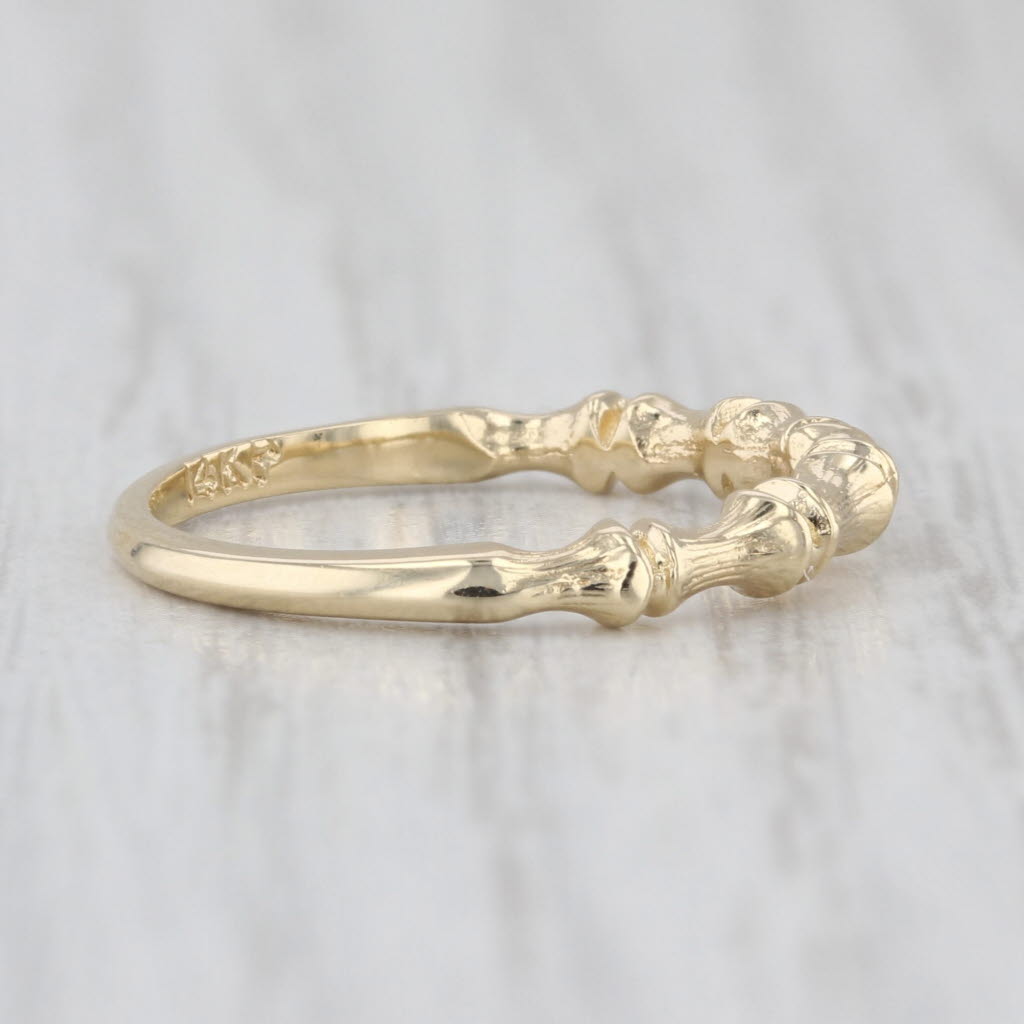 Bamboo Ring 14k Yellow Gold Size 4.75 Stackable Band