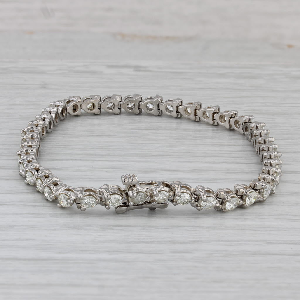 Gray 3.50ctw Diamond Tennis Bracelet 14k White Gold 6.75" 4.2mm