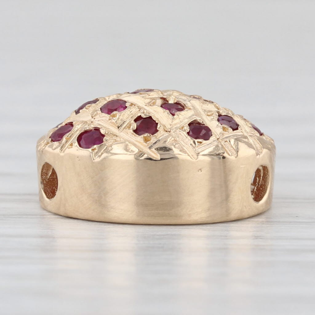 Goldman Kolber 0.36ctw Ruby Slide Bracelet Charm 14k Yellow Gold Vintage