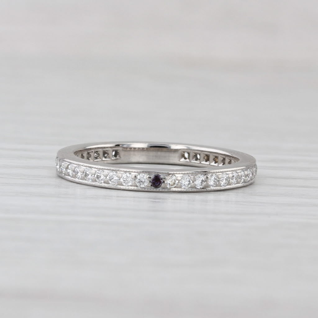 Tiffany Legacy 0.62ctw Diamond Eternity Wedding Band Platinum Ring Box