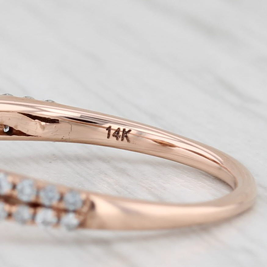 Light Gray 0.58ctw Diamond Pear Halo Engagement Ring 14k Rose Gold Size 5.5