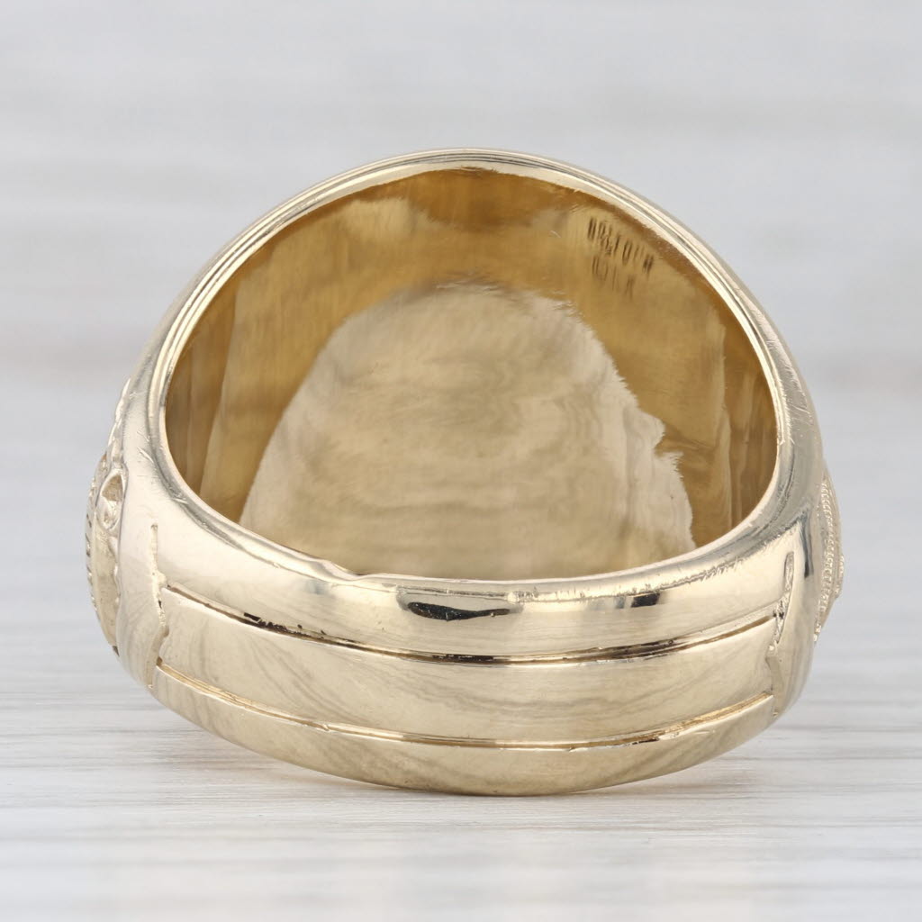 Gray United States Marine Corps USMC Iwojima Signet Ring 10k Yellow Gold Size 12