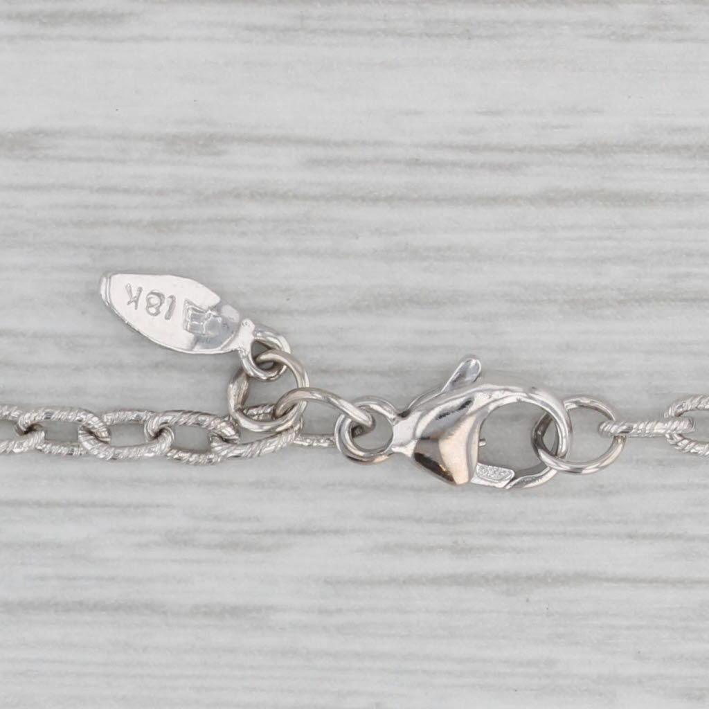 Gray 0.40ctw Diamond Flower Sun Station Necklace 18k White Gold 16.5" Cable Chain