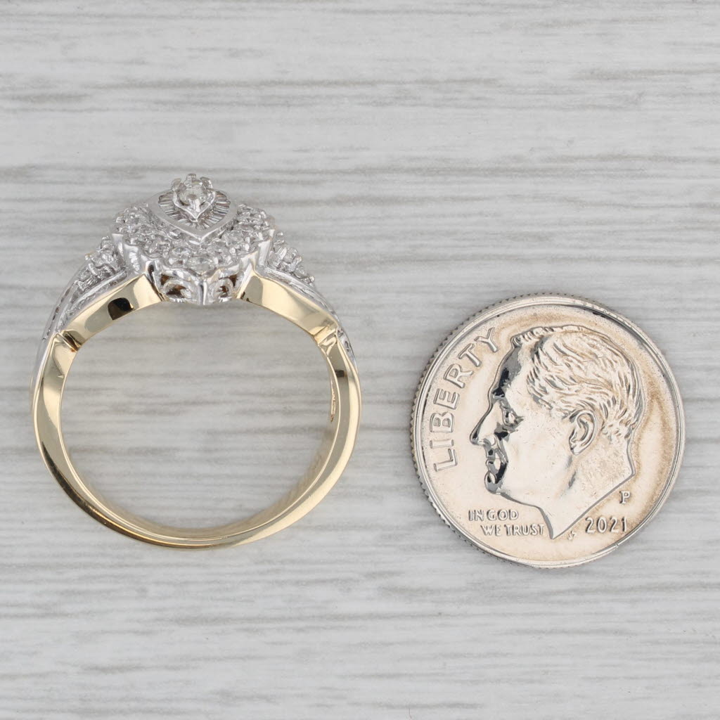 Gray 1.03ctw Diamond Ring 14k White Yellow Gold Size 7 Engagement