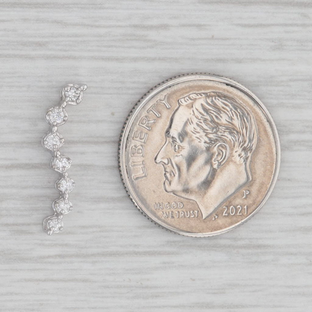 Gray 0.12ctw Diamond Journey Pendant 10k White Gold Small Floating Drop