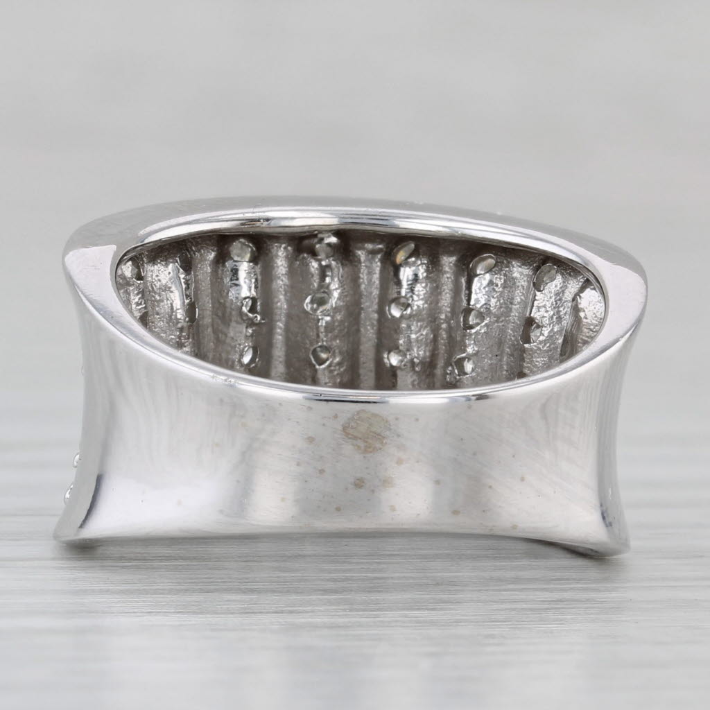 Gray New 0.87ctw Contoured Diamond Rows Ring 10k White Gold Size 8 Cocktail