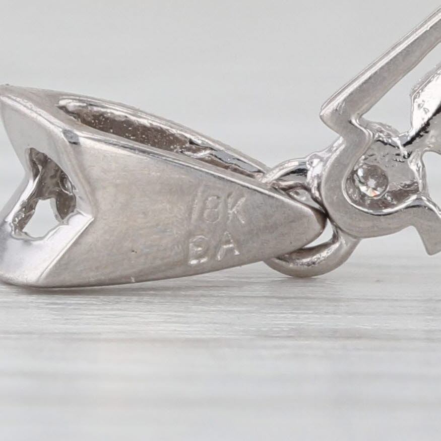 0.15ctw Diamond Cross Pendant 18k White Gold Religious Jewelry