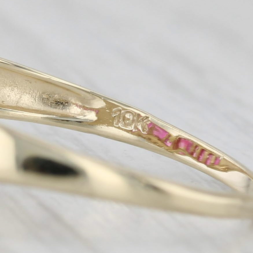 Gray Marquise Ruby Diamond Bypass Ring 10k Yellow Gold Size 9.25