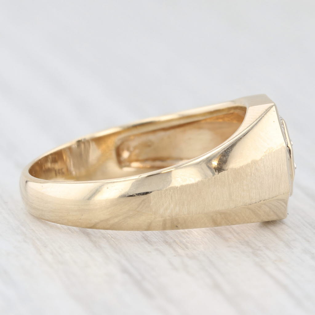 Light Gray Diamond Halo Ring 14k Yellow Gold Size 9.5