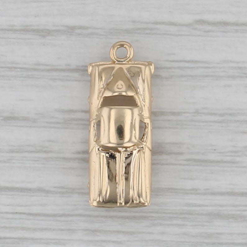 Vintage Classic Muscle Car Charm 14k Yellow Gold Pendant