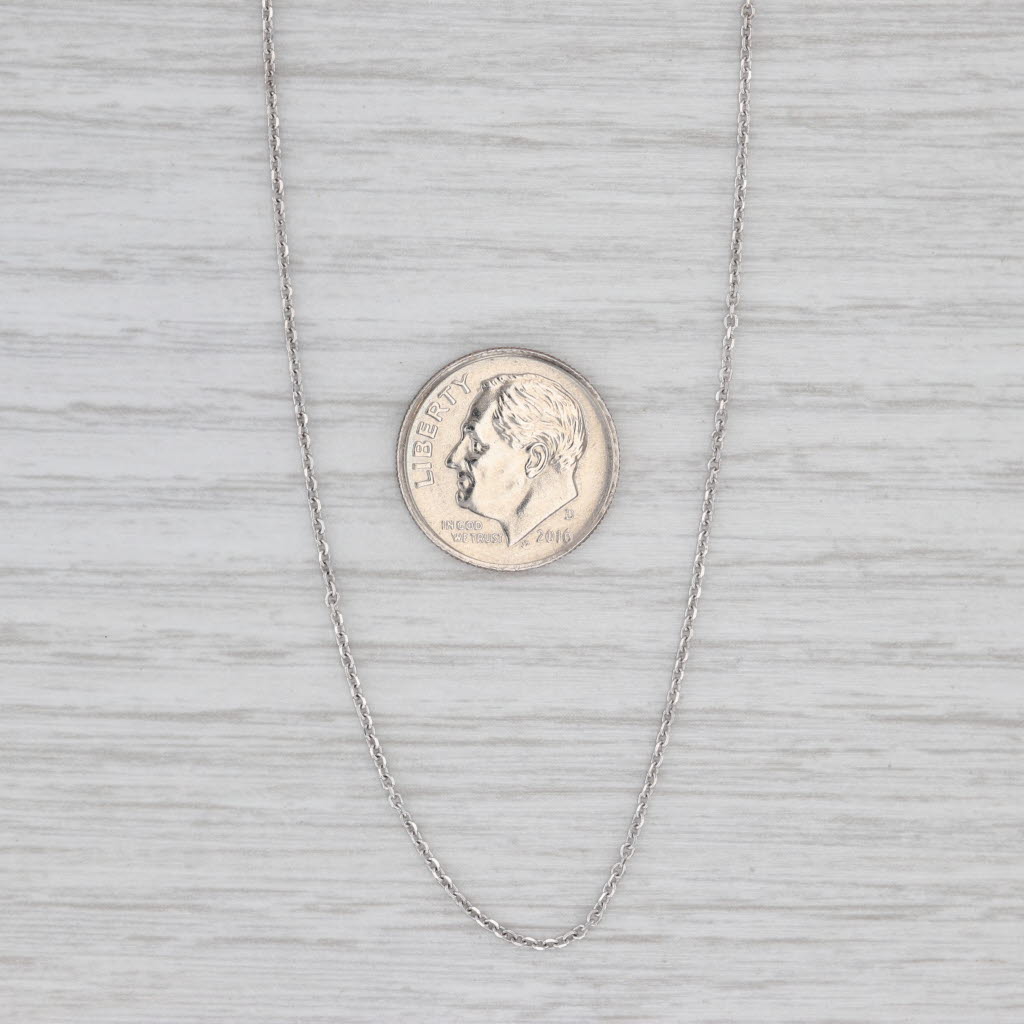 Light Gray Cable Chain Necklace 18" 0.7 14k White Gold