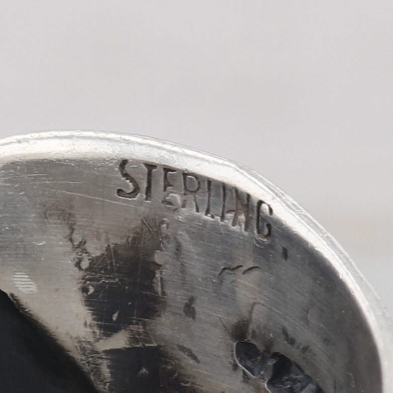 Vincent Platero Stamped Crescent Ring Sterling Silver Navajo Native American