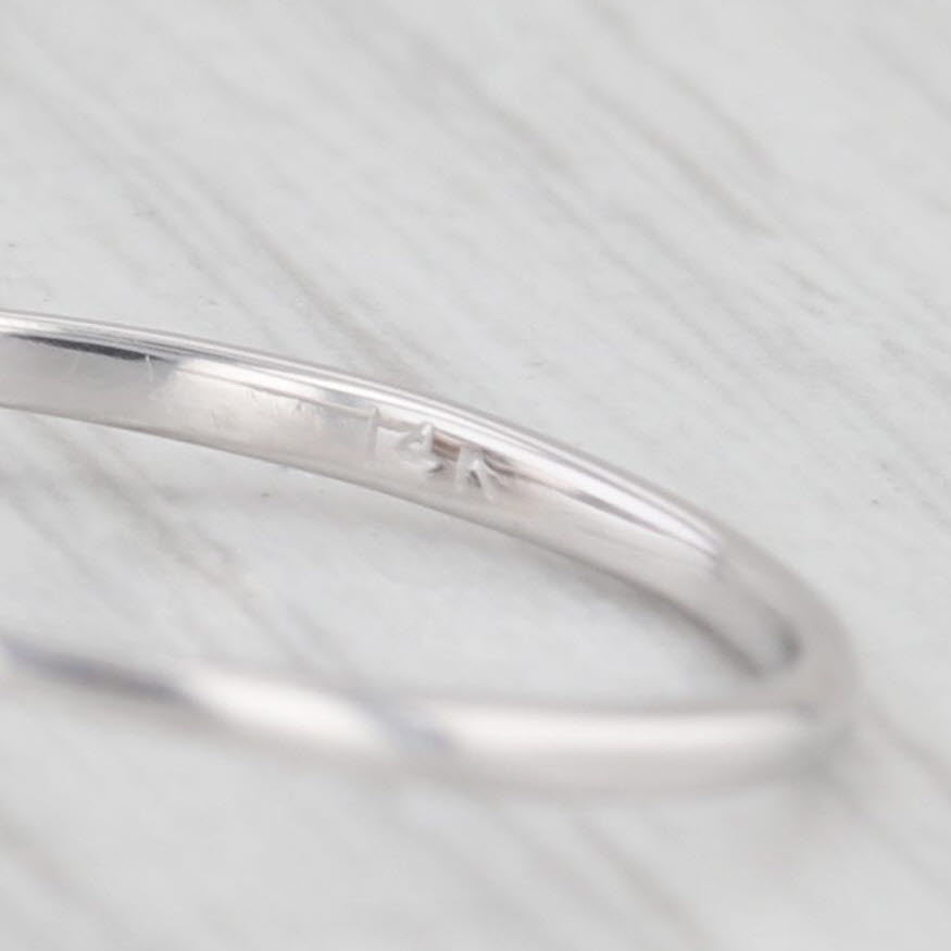 Light Gray Vintage Pearl Diamond 14K White Gold Size 9 Ring