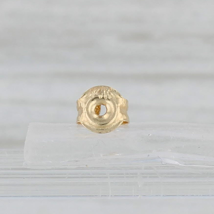 Gray Chinese Panda Coin Copy Stud Earrings 10k Yellow Gold