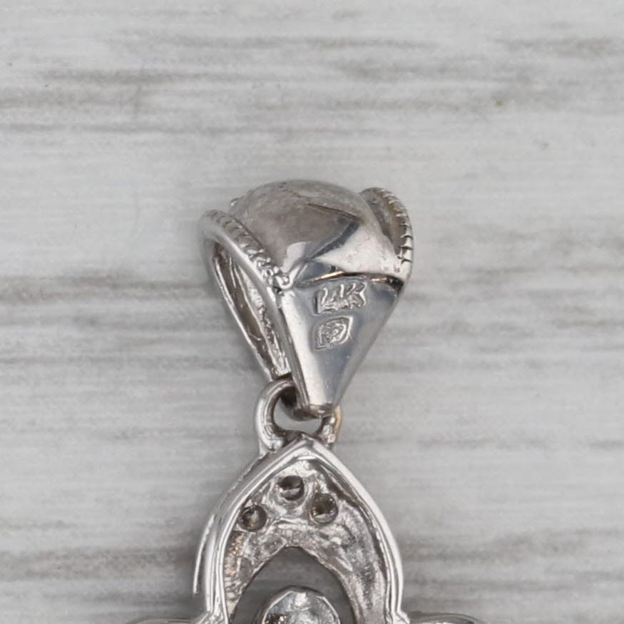 Gray 1.16ctw Citrine Heart Diamond Pendant 14k White Gold