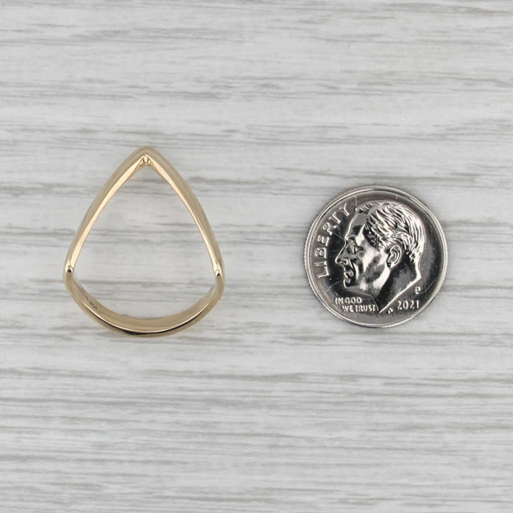 Contoured V Ring 14k Yellow Gold Size 6.75