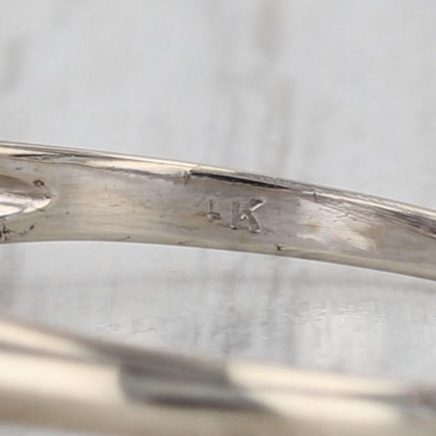 Vintage 0.62ctw Diamond Engagement Ring 14k White Gold Size 9.5 Stackable