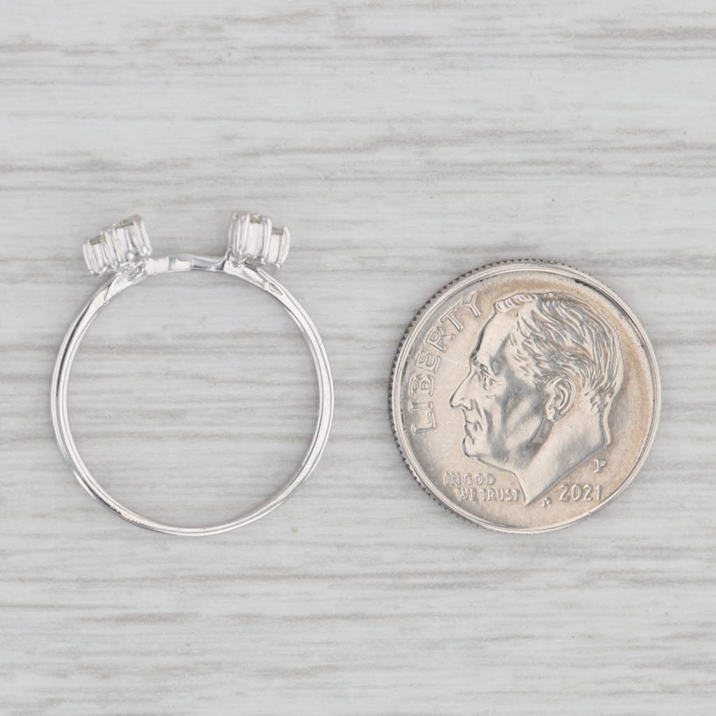 Light Gray 0.12ctw Diamond Ring Guard Enhancer 14k White Gold Size 5.75 Wedding Band Bridal