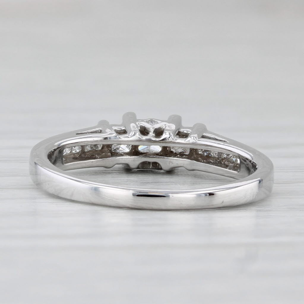 Light Gray 0.50ctw Princess Diamond Engagement Ring 14k White Gold Size 5.75