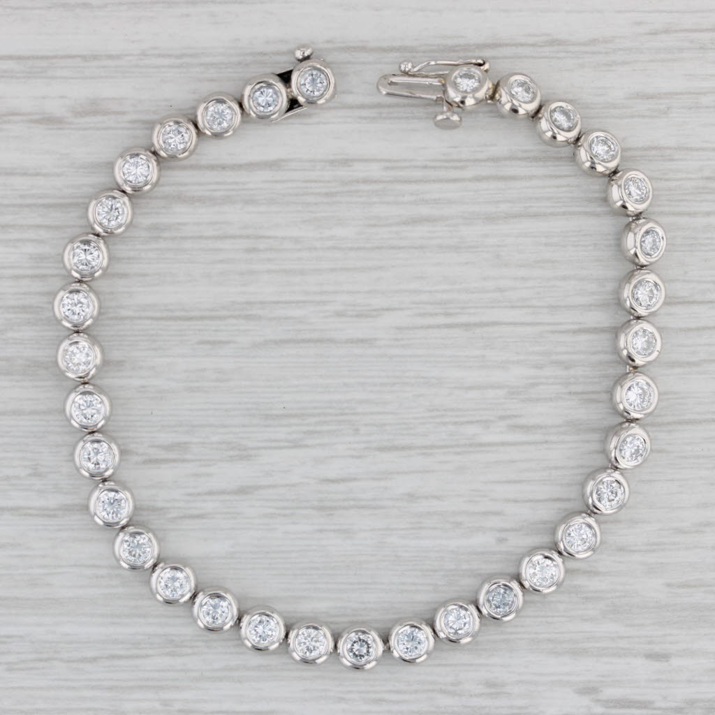 Gray 4ctw VS Round Diamond Tennis Bracelet Platinum 6.75" 5mm