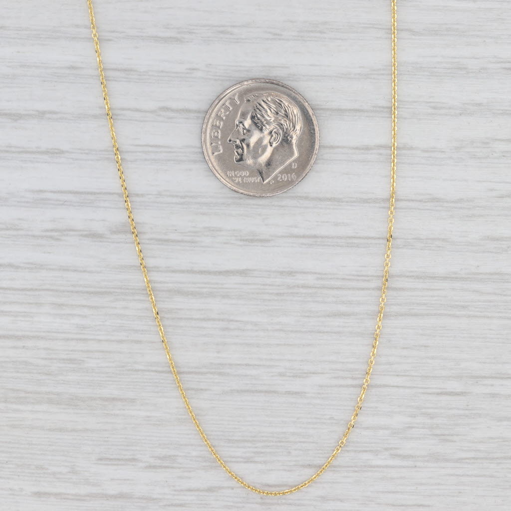 New Cable Chain Necklace 14k Yellow Gold 18" 0.5mm
