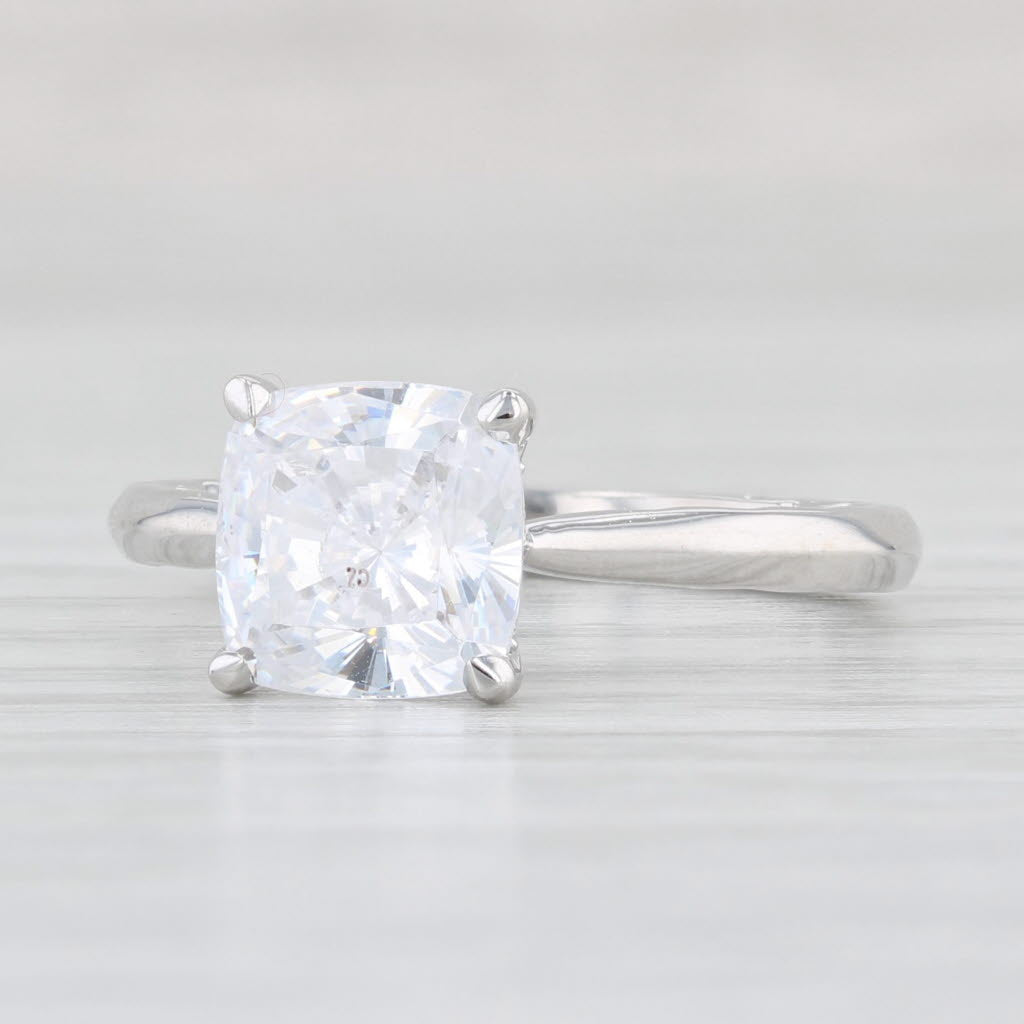 Light Gray New A Jaffe Diamond Semi Mount Engagement Ring 18k White Gold Size 6