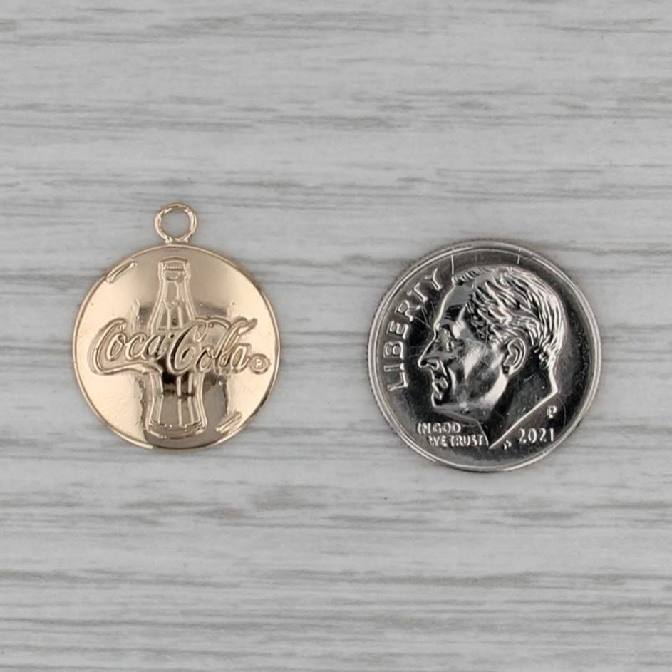 Vintage Coca Cola Charm 14k Yellow Gold Coke Bottle Pendant