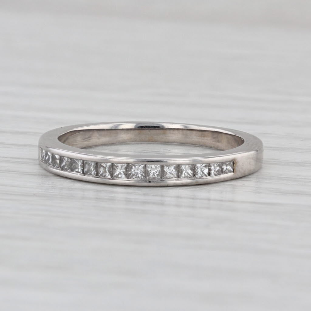 Shane Co 0.45ctw Diamond Wedding Band 14k White Gold Size 7 Stackable Ring