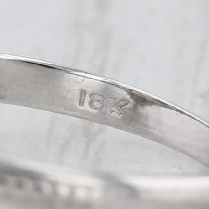 Art Deco 0.20ct Diamond Solitaire Engagement Ring 18k White Gold Filigree Sz 6.5