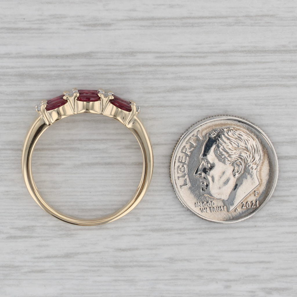 Gray 0.85ctw Ruby Diamond Ring 14k Yellow Gold Size 8
