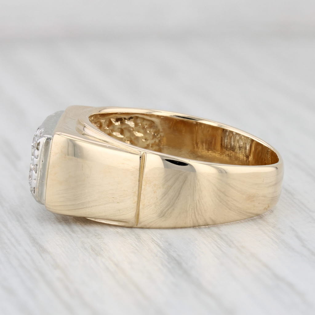 Light Gray 0.49ctw Men's Diamond Ring 14k Yellow Gold Size 10.25 Wedding Band