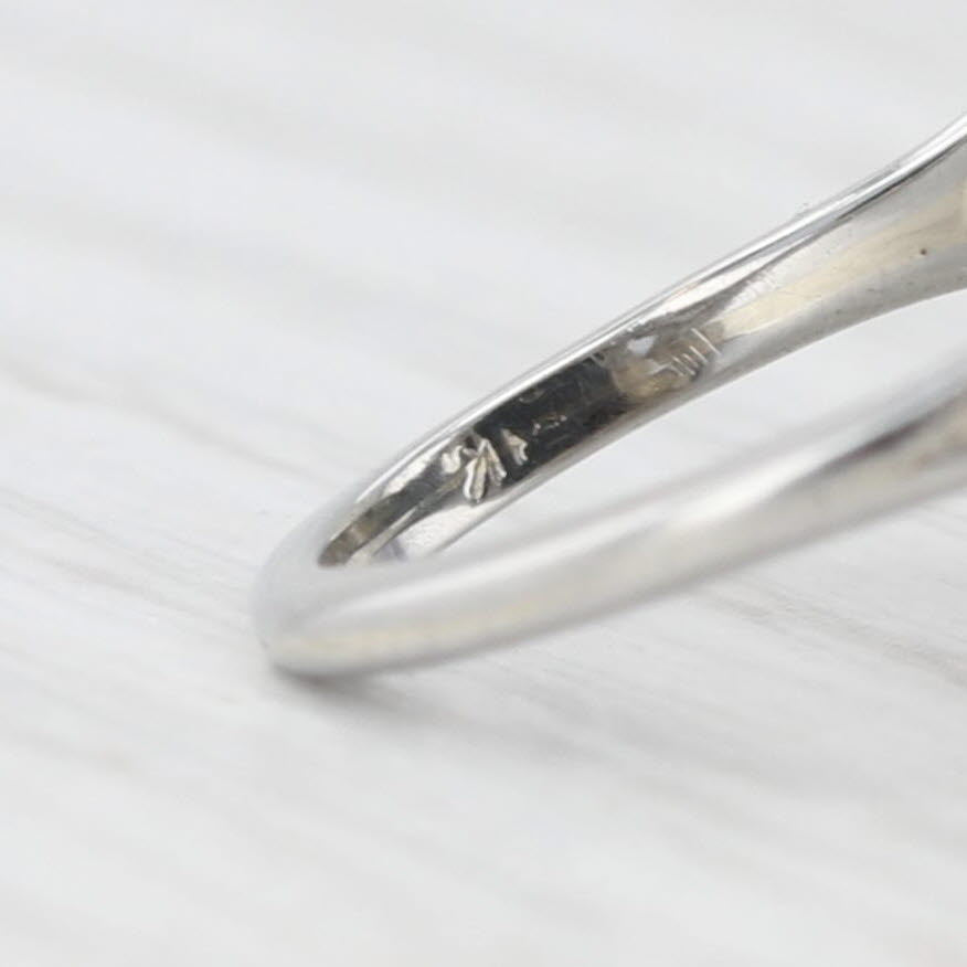 Light Gray Vintage Kappa Alpha Theta Onyx Sorority Signet Ring 14k White Gold Size 4