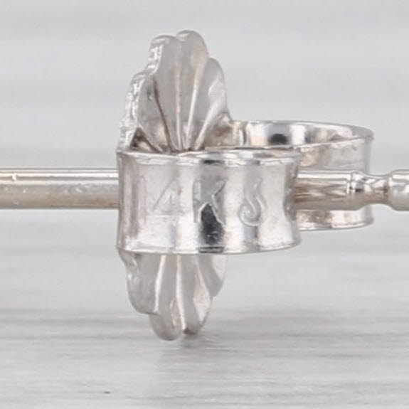 0.26ctw Princess Diamond Stud Earrings 14k White Gold Studs