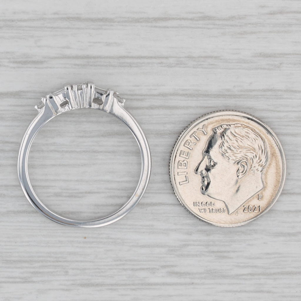 Gray 0.17ctw Diamond Wedding Band 14k White Gold Size 6.75 Stackable Ring