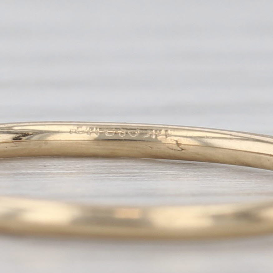 Diamond Accented Bar Ring 14k Yellow Gold Stackable Size 5.25