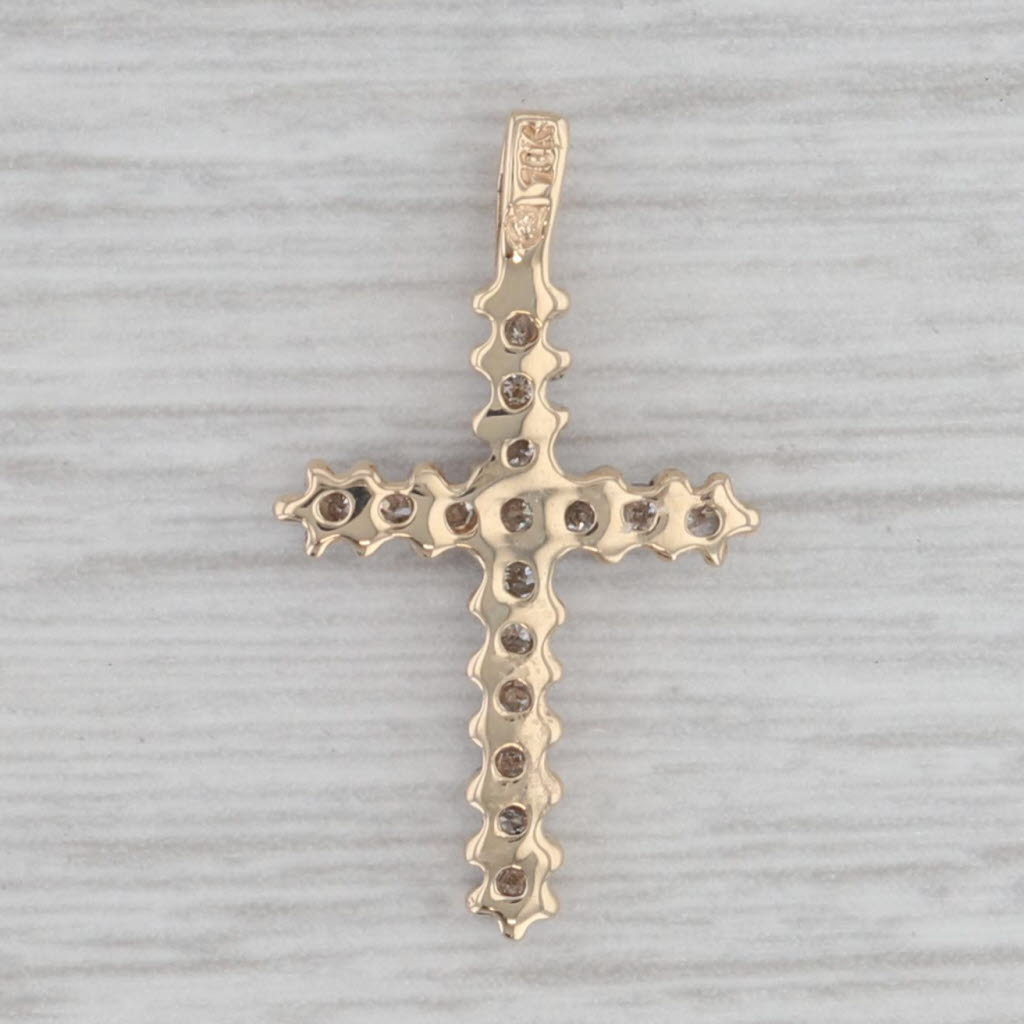 Gray 0.25ctw Diamond Cross Pendant 10k Yellow Gold