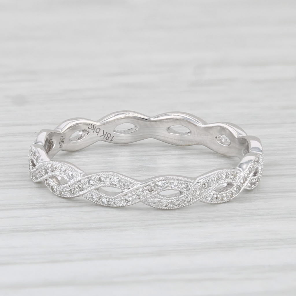 Light Gray New 0.22ctw Diamond Eternity Wedding Band 18k White Gold Size 6.5 Stackable Ring