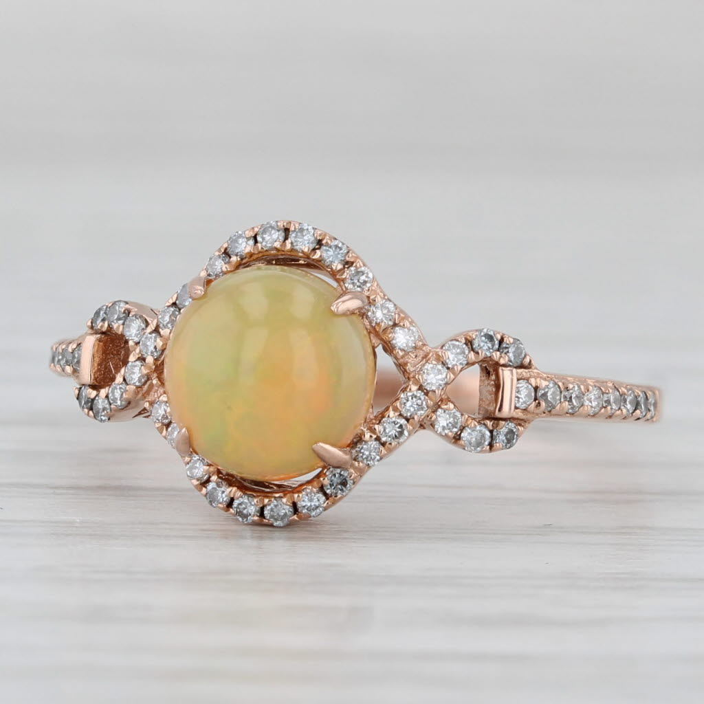 Gray Le Vian Yellow Opal Diamond Ring 14k Rose Gold Size 7