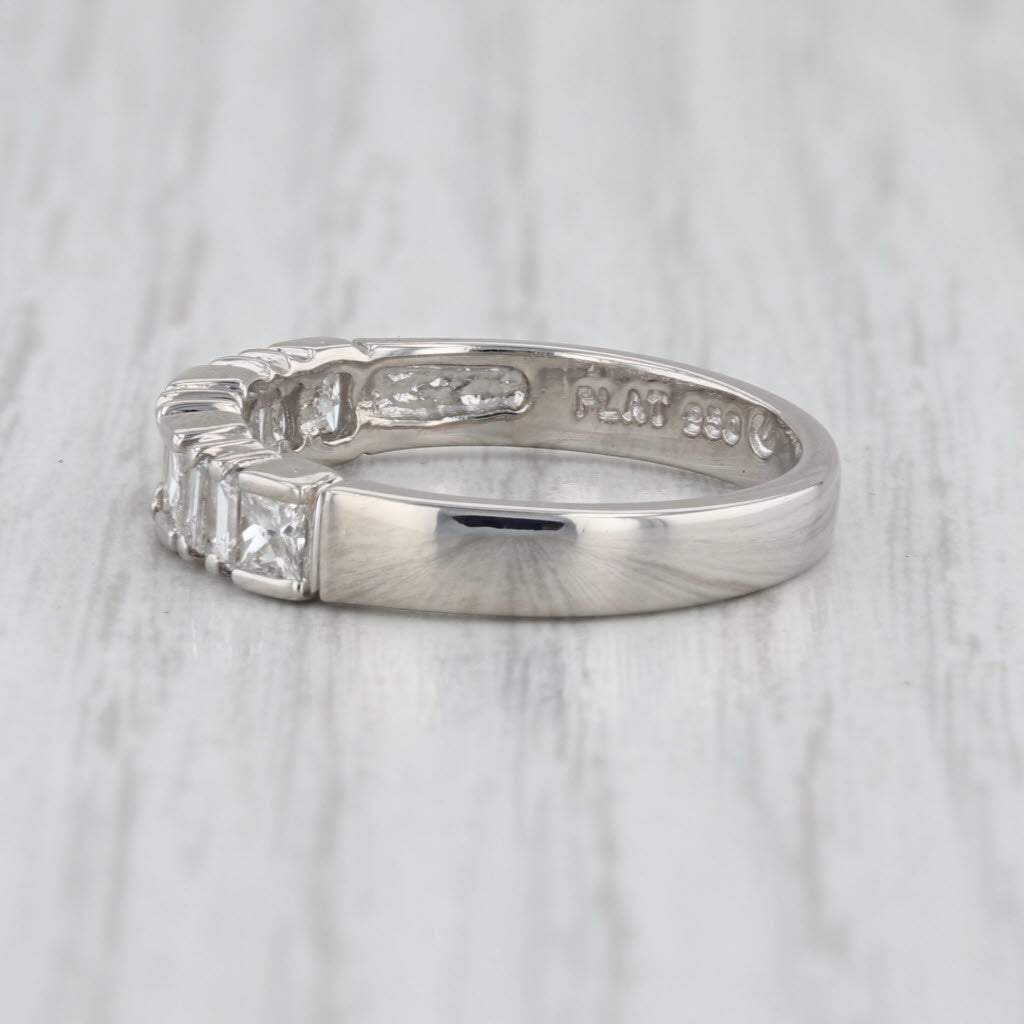 0.88ctw Diamond Platinum Wedding Band 950 Stackable Anniversary Ring